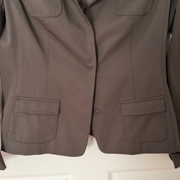 Elie Tahari Dark Brown Women's Blazer military fitted medium - Picture 3 of 4